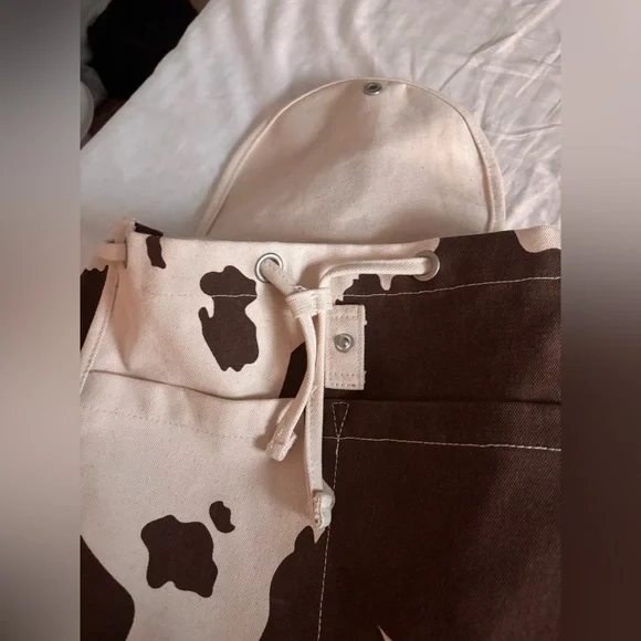 Baggu Cow Print Drawstring Backpack - Picture 6 of 8